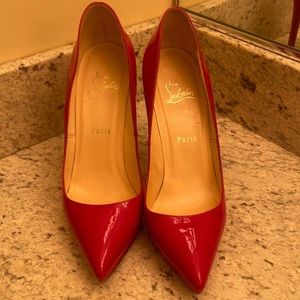 Christian Louboutin Red Patent Leather Plato Heels 120 sz 39